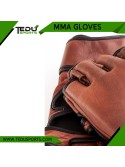 Brown Leather MMA Gloves
